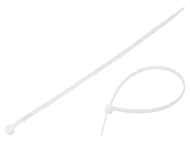 Kabelbinder; L: 200mm; W: 3,6mm; polyamide; 180N; natuurlijk; 100st. Kabelbinder; L: 200mm; W: 3,6mm; polyamide; 180N; natuurlijk; 100st.
